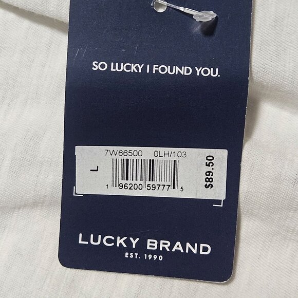 Lucky Brand Women’s Embroidered Top Ivory L Boho Chic Vintage Roadtrip Folk - Picture 7 of 16